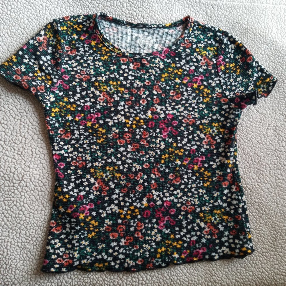 Wonder Nation Girls Floral Shirt Size M (7-8)